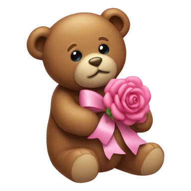 Un ourson en peluche avec un noeud rose  sticker