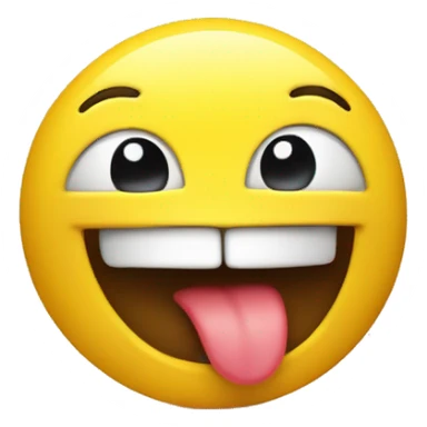 1 yellow smiley with a closed mouth smile and tongue out the side of the mouth. yummy concept sticker