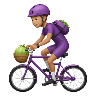 Guy riding eggplant as bicycle  sticker