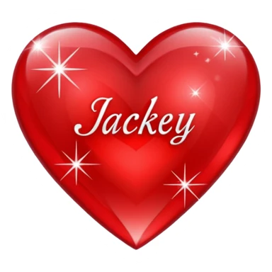 A red heart made of diamond with name Jacky sticker