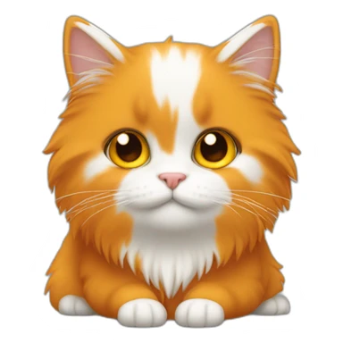 gato naranja con blanco de pelo peludo sticker