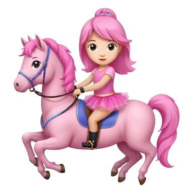 A pony wearing a tutu with a girl riding it sticker