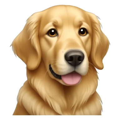 Golden retriever with fitted hat and sunglasses sticker