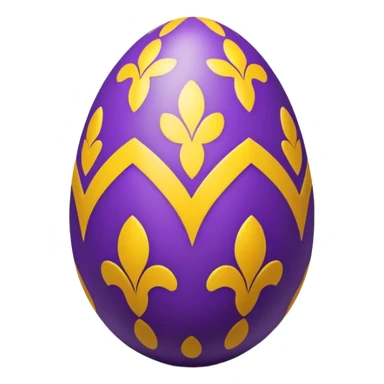 decor egg, symmetry pattern, purple and yellow sticker