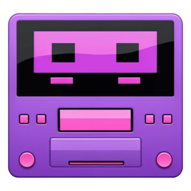 Necesito botones para un reproductor de música, los botones tienen que mezclar un estilo pixel art con vaporwave y usar como coló principal un morado, tienen que ser de: Rewind, Play, Pause, Forward y Stop sticker