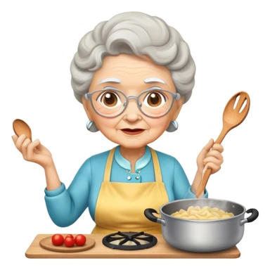 granny cooking sticker