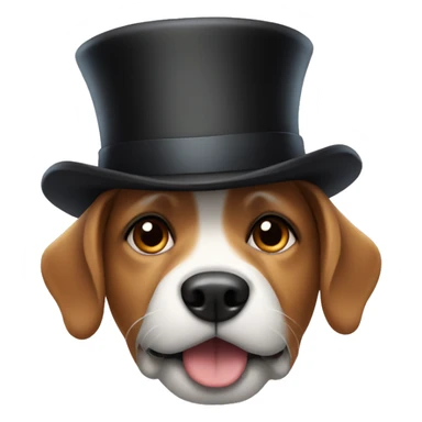 Dog wearing a top hat sticker