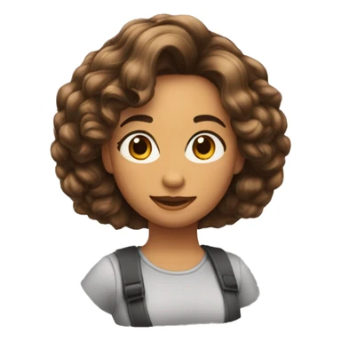 quero um emoji de uma mulher de cabelo cacheado curto  sticker