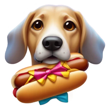 hot dog with a bow around it sticker
