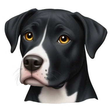 Black pitbull lab mix with white patch on chest sticker