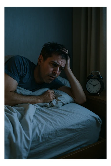 uomo insonnia, si agita durante la notte sticker