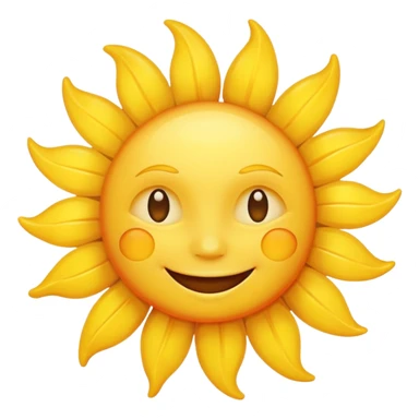 simple summer theme emoji, sun, bright colors sticker