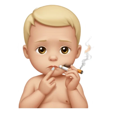 Baby smoking a cigarette sticker