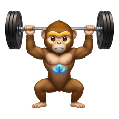 strong monkey lifting weights sticker