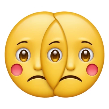 two emojis not happy stuck together no pink cheeks only two  sticker