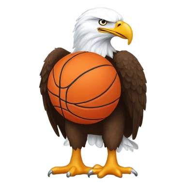 Bald eagle wearing orange “Avalon” basketball jersey sticker