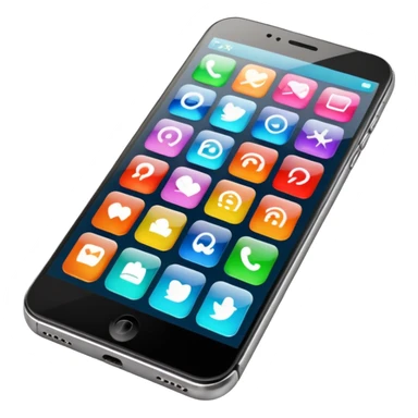 smartphone with a colorful app grid sticker