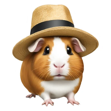 Guinea pig wearing a hat sticker