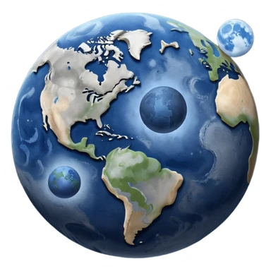 moon and earth with an orbit path between them sticker