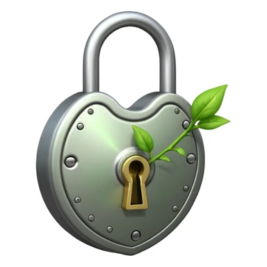 A seed germinating with a sprout sticking out of it in the shape of a pad lock  sticker