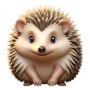 Cinematic Adorably Cute Hedgehog Portrait Emoji, Poised with a round, spiky yet cuddly body and bright, curious eyes peeking from beneath a soft array of quills, Simplified yet irresistibly adorable features, highly detailed, glowing with a warm, gentle forest glow, high shine, lively and endearing, stylized with an air of woodland cuteness, soft glowing outline, capturing the essence of a playful hedgehog that appears ready to scurry out of the screen with delightful charm! sticker
