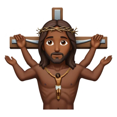 Dark skin christ on the crucifix  sticker