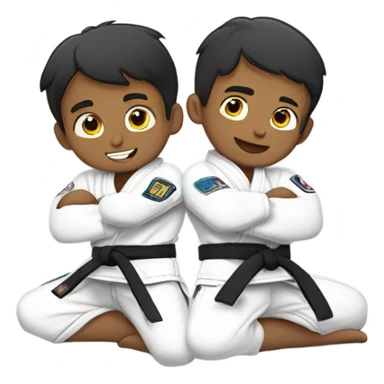 One jiujitsu boy taking another boys back sticker
