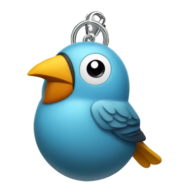 a keychain with a bird imprint on it  sticker