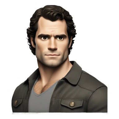 Henry Cavill capturing attention with his fit silhouette and a touch of rugged authenticity sticker