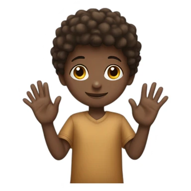 African boy making sign heart with hands sticker