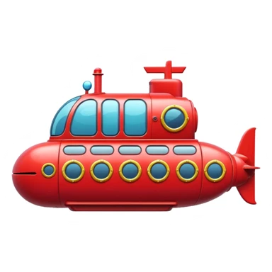 A cute cartoonish red submarine with oversized windows and bubbly edges.
















 sticker