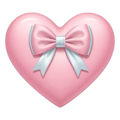 Pastel pink heart with white bow sticker