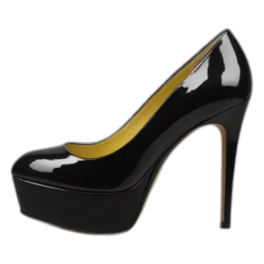 One Black Patent Leather Daffodile Platform Heels sticker