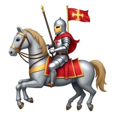 knight on horse holding a flag sticker
