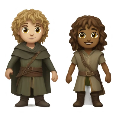 Meri and pippin from the lord of the rings sticker