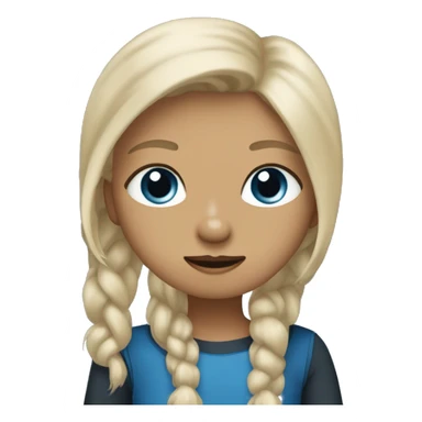 Black Yorkshire Terrierer with Beige Head hold by a Girl with Blonde Hair and Blue eyes sticker