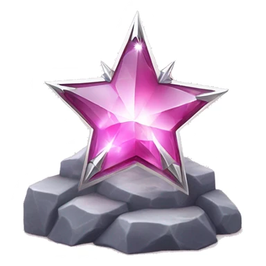 Thin silver staff a pink gemstone at the top centre surrounding the gemstone star base like passion of a small crystal like or sparkly point to represent a spiky rats effect a small pink ornament Orby at the bottom of the ones as a magical delicate look sticker