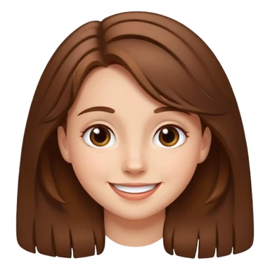 happy girl named Tess, brown hair, cheerful face sticker
