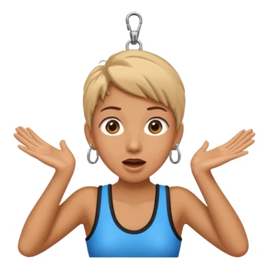 bungee jumping face with earrings sticker