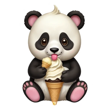 Panda eating ice cream sticker