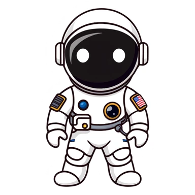 astronaut in space suit with black pirate eyepatch sticker