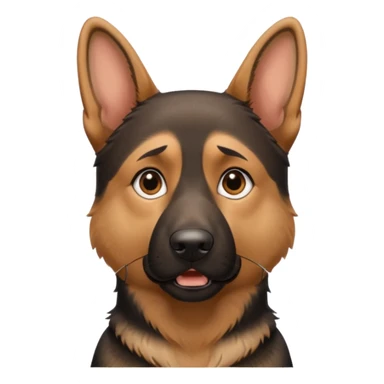 A German shepherd looking confused sticker