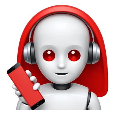 I want an enoji of "AI" in red writing sticker