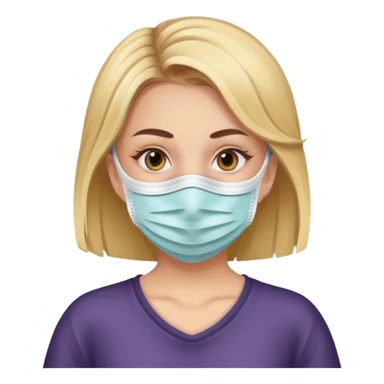 girl with a face mask on  sticker