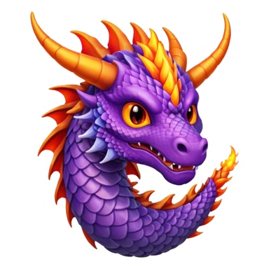 purple dragon breathing fire sticker