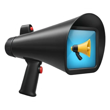 megaphone with a video sticker