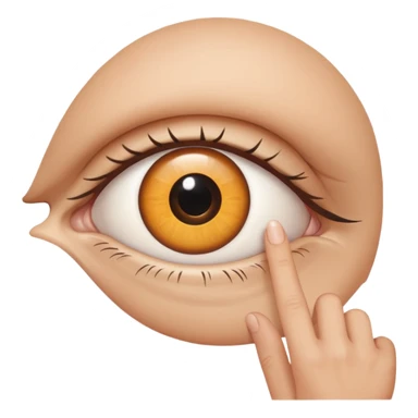 an eye with a hush gesture, symbolizing silence sticker