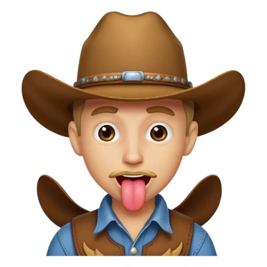 cowboy face sticking tongue out😛 sticker