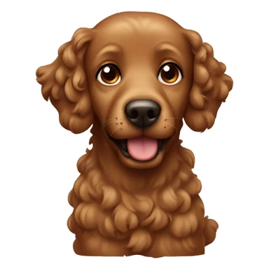 Brown curly dog puddle sticker