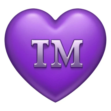t and m initials inside a purple heart sticker
